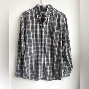 Men’s Southern Tide Green And Orange Plaid Button Down Shirt Tailored Fit Medium